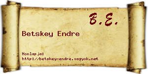 Betskey Endre névjegykártya